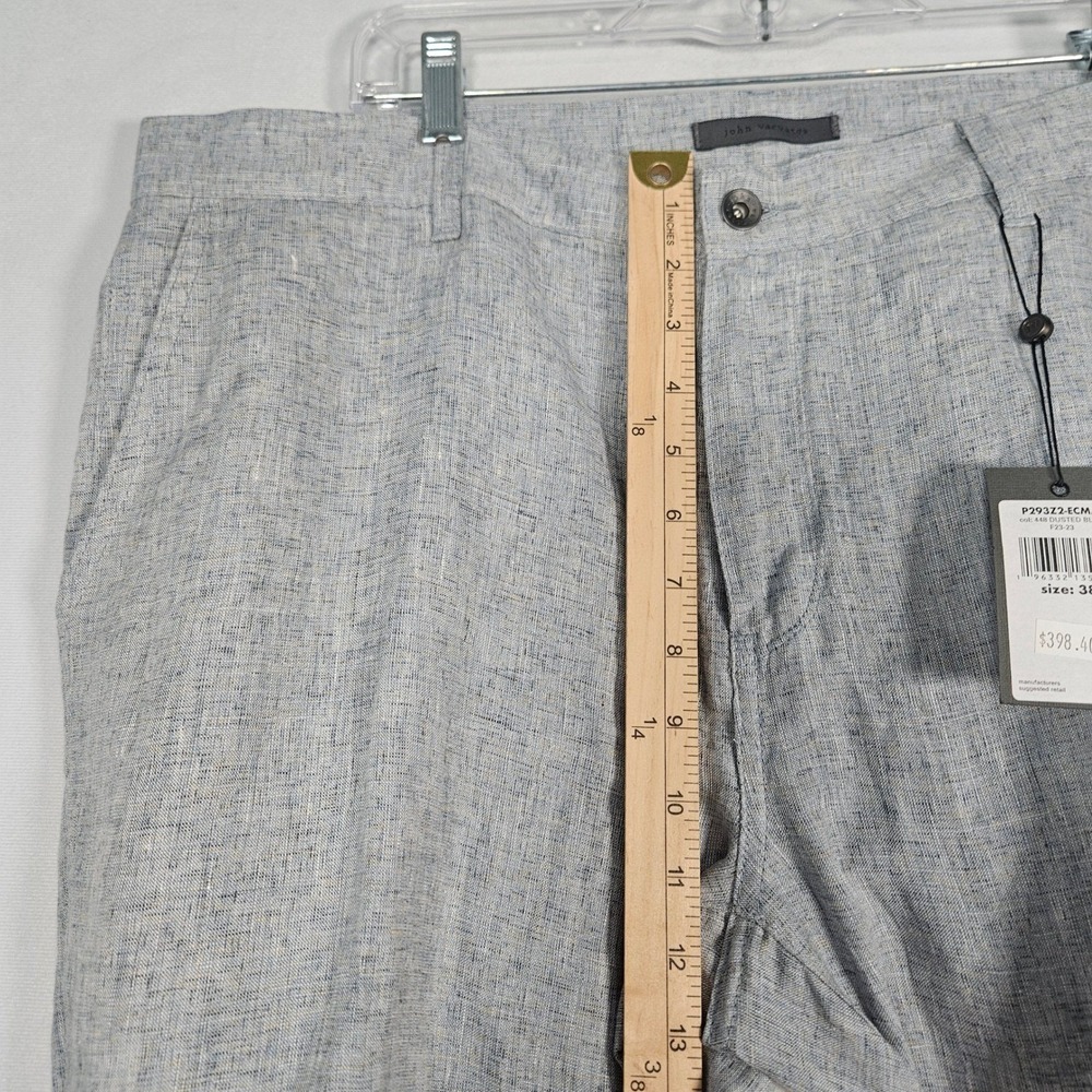 John Varvatos Pants Men's 38 NWT 100% Linen Dusted Blue P293Z2-ECMA $498 Preppy - Picture 6 of 15